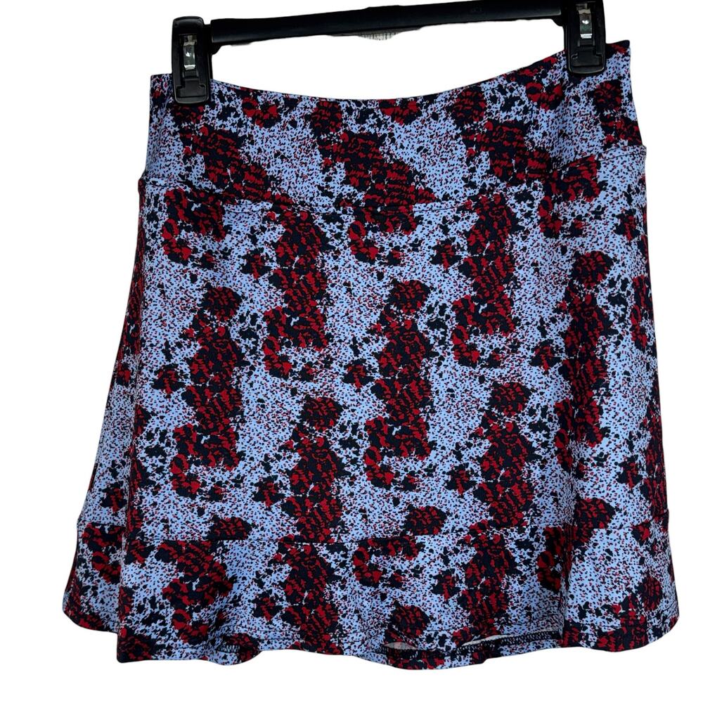 Golftini Small Cosmic Mini A-Line Skort Pull-On Ruffled Abstract Stretch Pockets